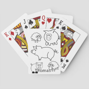 Baraja De Cartas Reproducción de PIgs de coloreado de tarjetas