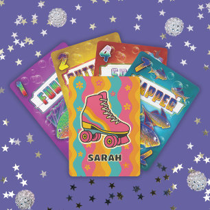 Baraja De Cartas Reproducción del Chica de patinaje sobre patinaje 