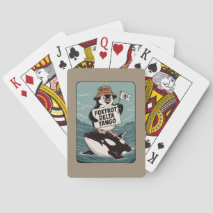 Baraja De Cartas Resistir Activismo de Pingüino Protesta Vintage 