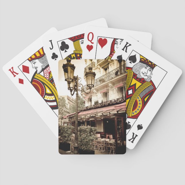 Baraja De Cartas Restaurante callejero, París, Francia (Reverso)
