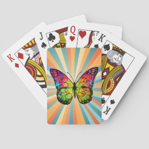 BARAJA DE CARTAS RESUMEN ABSTRACTO DE MARIPOSA RETRO VINTAGE