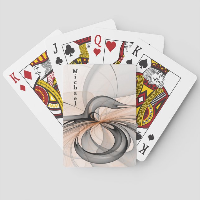 Baraja De Cartas Resumen Antracita Forma de siena gris Forma Fracta (Reverso)