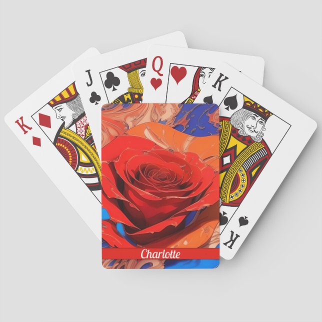 Baraja De Cartas Resumen artístico Rosa de mármol (Reverso)