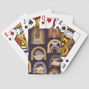 Baraja De Cartas Resumen bohemio: Minimalista encanto vintage.