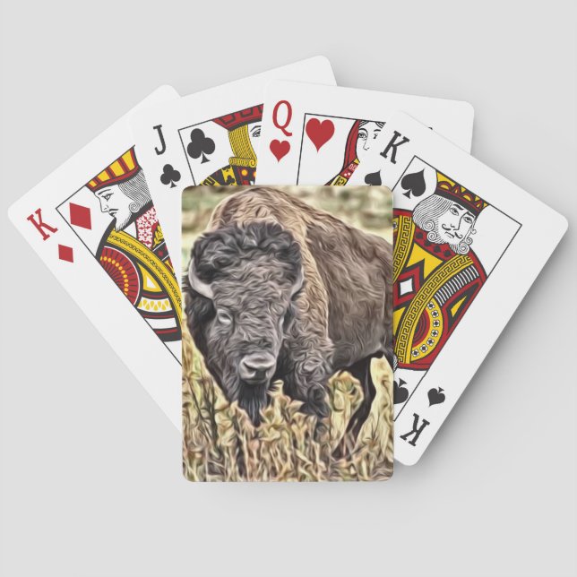 Baraja De Cartas Resumen Búfalo Occidental (Reverso)