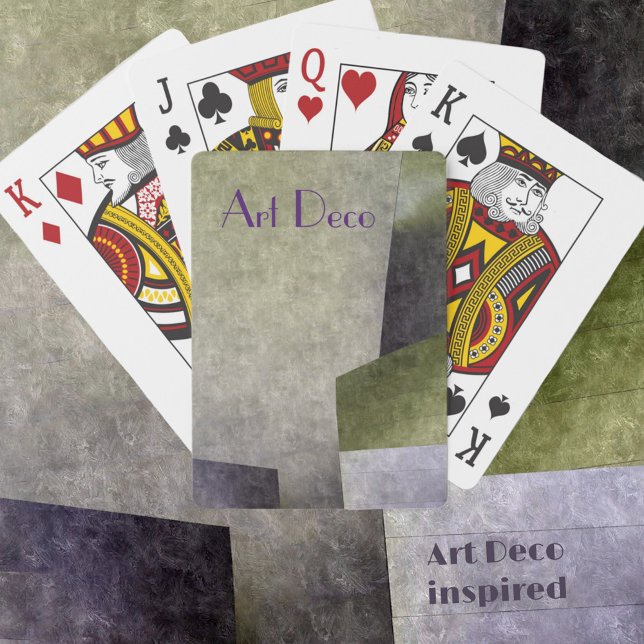 Baraja De Cartas Resumen de Art Deco Personalizable Púrpura Verde (Subido por el creador)