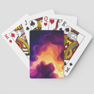 Baraja De Cartas Resumen de arte marino, color de agua morado y ama