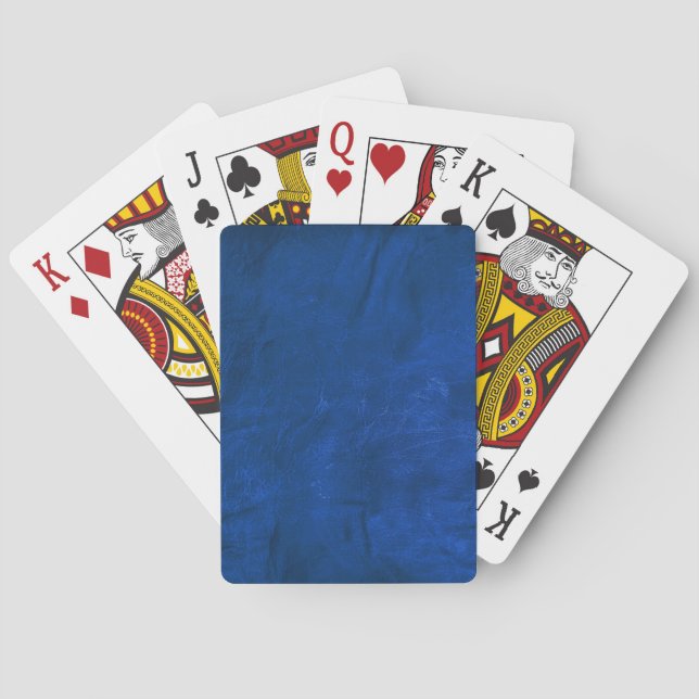 Baraja De Cartas resumen de cuero azul (Reverso)