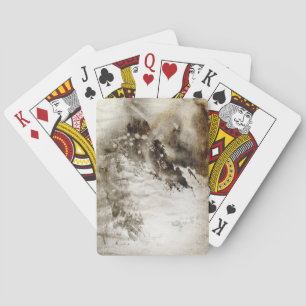 Baraja De Cartas Resumen de fondo de acuarela sobre papel grueso