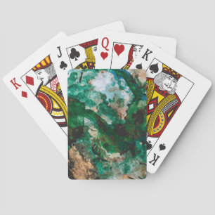Baraja De Cartas Resumen de Geode de Cristal Verde Moss Agate