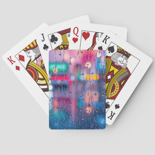 Baraja De Cartas Resumen de la lluvia en Bokeh (Reverso)