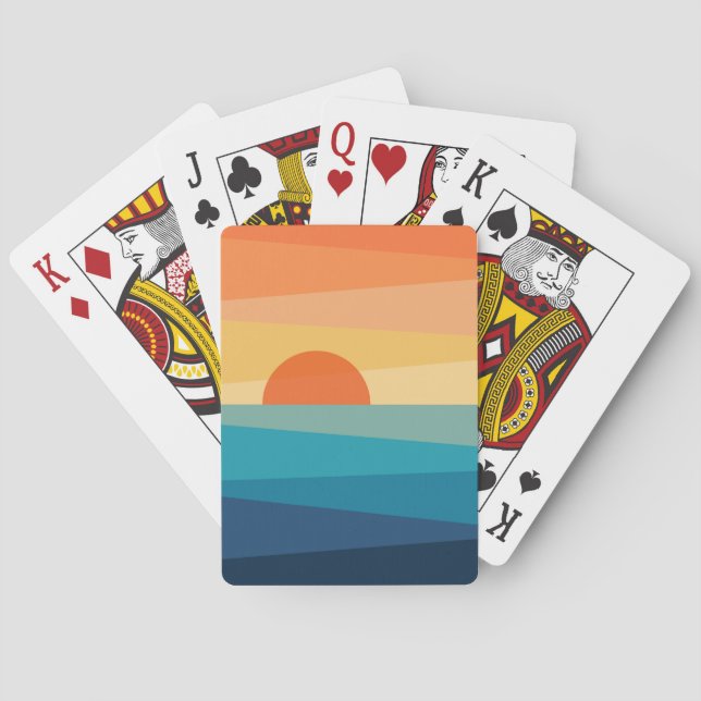 Baraja De Cartas Resumen de la salida solar geométrica (Reverso)