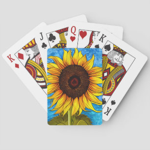 Baraja De Cartas Resumen de pintura de girasol