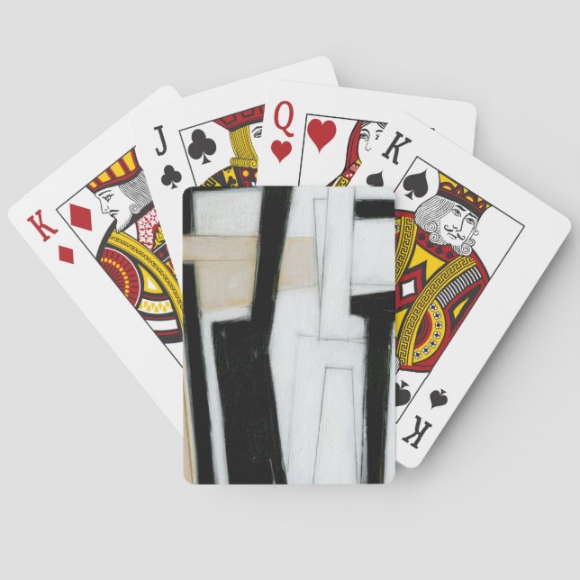 Baraja De Cartas Resumen de pintura en blanco y negro (Reverso)