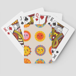 Baraja De Cartas Resumen de soles: patrón étnico sin costuras.