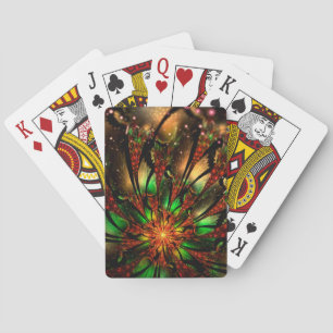 Baraja De Cartas Resumen del diseño de flor fractal.