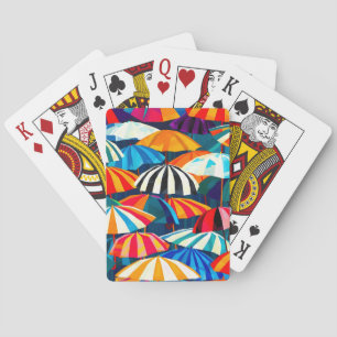 Baraja De Cartas Resumen del paraguas de la playa Rainbow