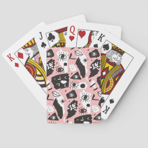 Baraja De Cartas Resumen del patrón de ojos y labios modernos