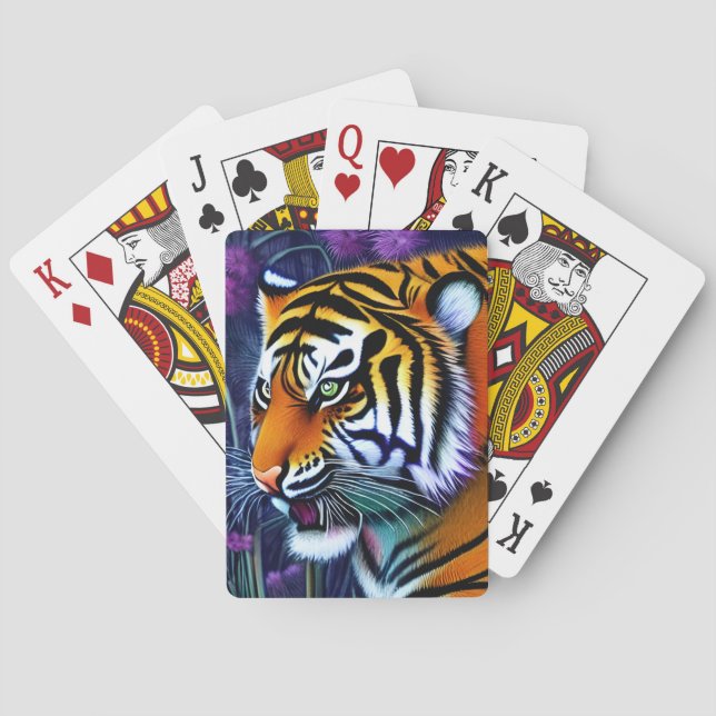 Baraja De Cartas Resumen del tigre depredador majestuoso salvaje (Reverso)