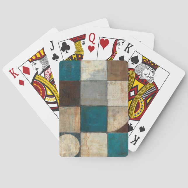 Baraja De Cartas Resumen en azul y marrón (Reverso)