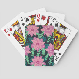 Baraja De Cartas Resumen floral rosa y verde