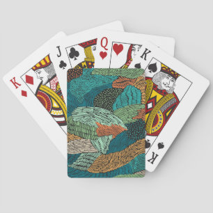 Baraja De Cartas Resumen Grunge: Diseño De Patrones Sin Marea.