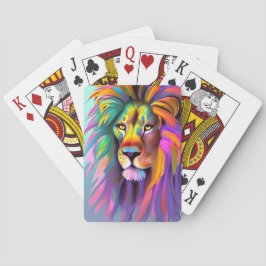 Baraja De Cartas Resumen Lion Face Mystical Fantasy Art