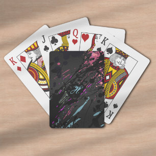 Baraja De Cartas Resumen moderno Paint Splatter Monograma Nombre