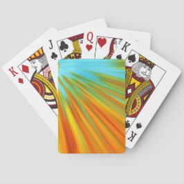 Baraja De Cartas Resumen naranja amarillo rojo rayas verdes en azul