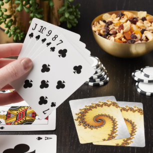 Baraja De Cartas Resumen Naranja Gris Espiral Fractal