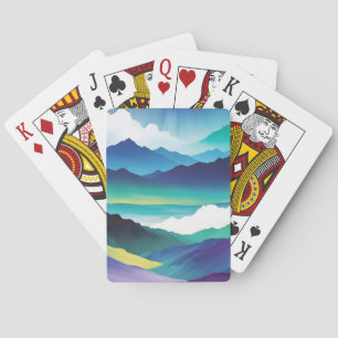 Baraja De Cartas Resumen Paisaje Paisaje Montañas Valle Escenario N