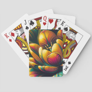 Baraja De Cartas Resumen radiante Tulip Bloom