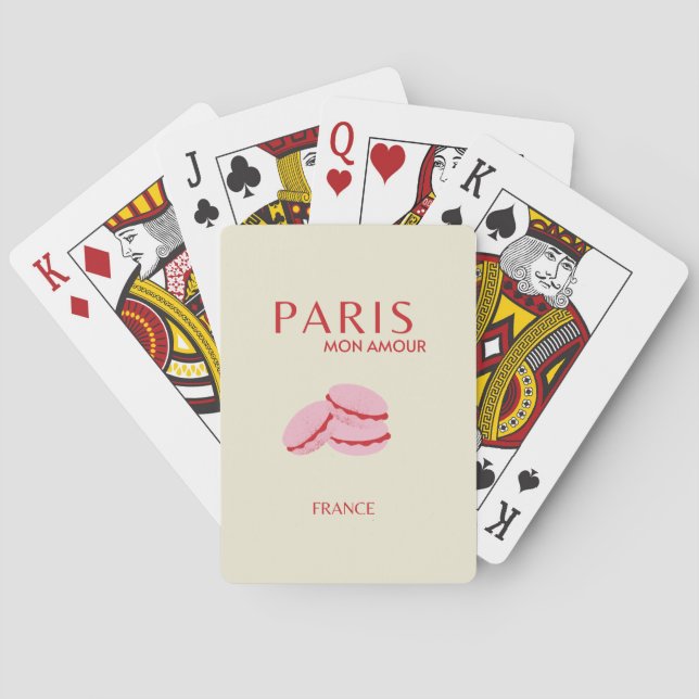 Baraja De Cartas Resumen Retro Pastel París Viajes Arte (Reverso)