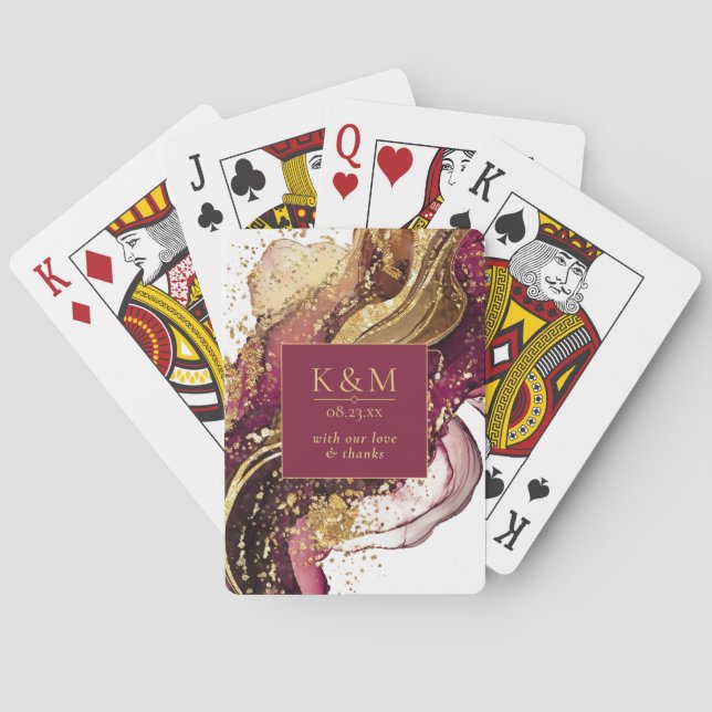 Baraja De Cartas Resumen Sparkling Boda Wine Red ID1018 (Reverso)