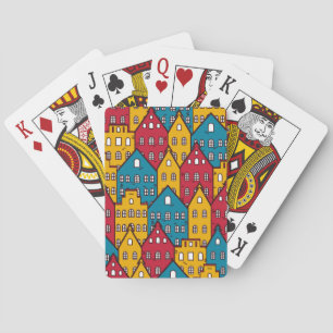 Baraja De Cartas Resumen urbano: patrón de ciudad vintage