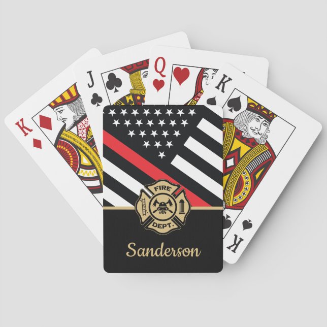 Baraja De Cartas Retiro de la retirada de los bomberos: felicitacio (Reverso)