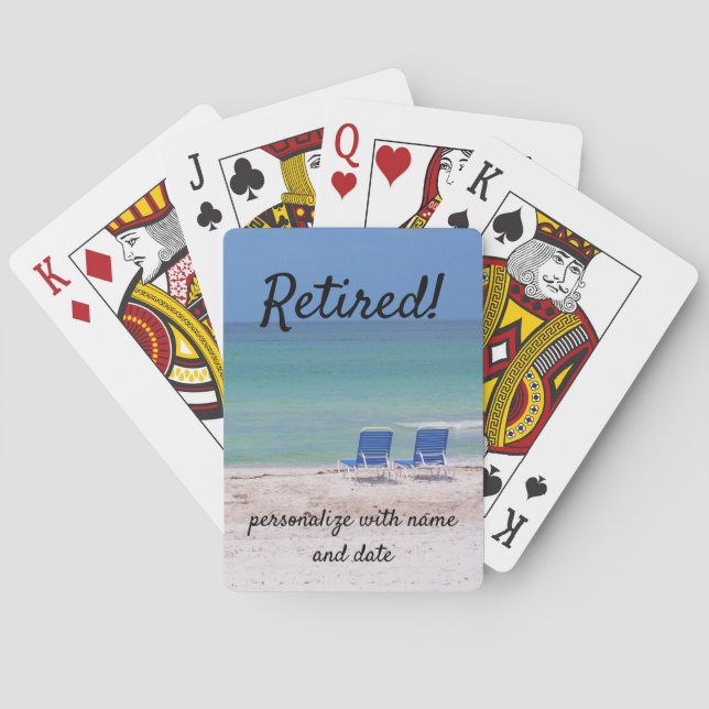Baraja De Cartas Retiro de las sillas de playa (Reverso)