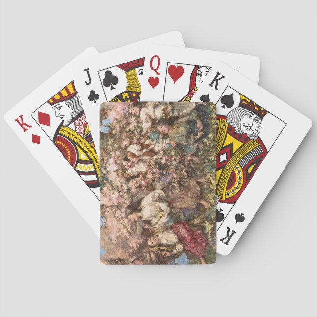 Baraja De Cartas Retraso de primavera (por Edward Atkinson Hornel) (Reverso)