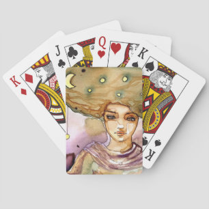 Baraja De Cartas Retrato abstracto y mujer bonito