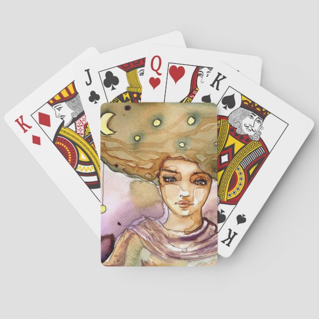 Baraja De Cartas Retrato abstracto y mujer bonito (Reverso)