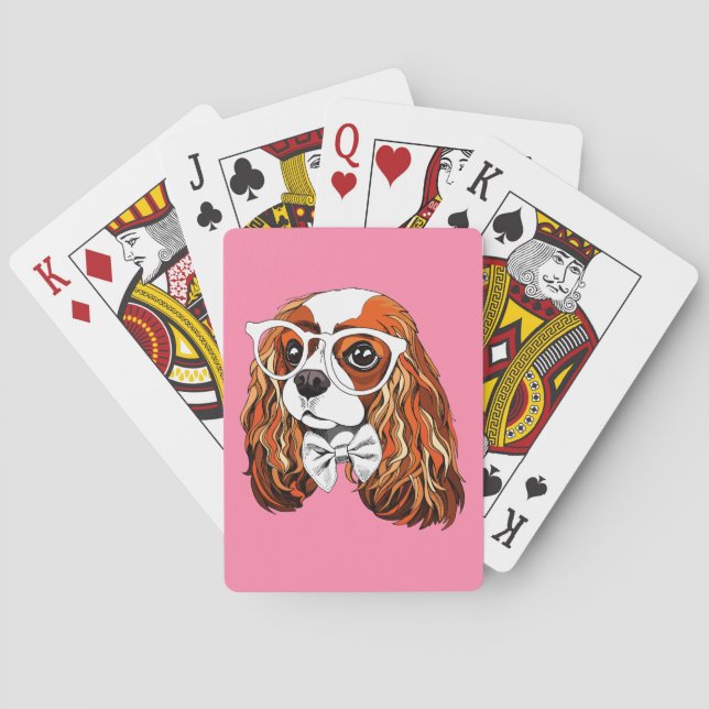 Baraja De Cartas Retrato arrogante del perro de aguas de rey (Reverso)