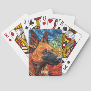 Baraja De Cartas Retrato belga de perro malinois