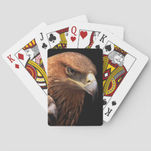Baraja De Cartas Retrato de águila aislado en negro