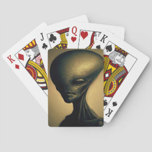 Baraja De Cartas Retrato de Alien dibujado a mano