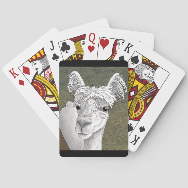 Baraja De Cartas Retrato de Alpaca 2 (Reverso)