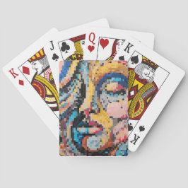 Baraja De Cartas Retrato de arte de Pixel colorido del Carnaval