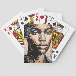 Baraja De Cartas Retrato de arte de Pixel vibrante ferocidad