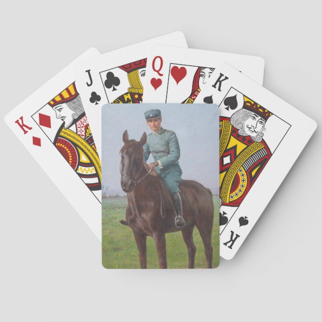 Baraja De Cartas Retrato de Attilio Triboletti (Soldado de caballer (Reverso)