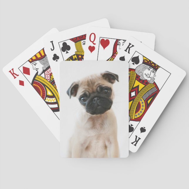 Baraja De Cartas Retrato de Baby Pug (Reverso)