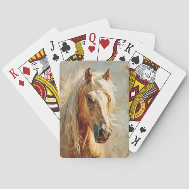 Baraja De Cartas Retrato de caballo de Palomino (Reverso)